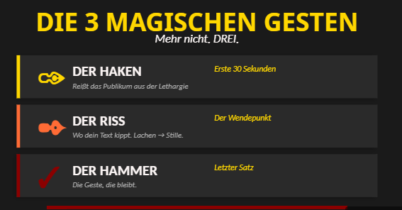 3 magische Gesten Magische Gesten