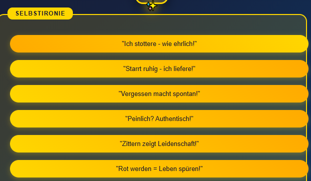 Selbstironie Selbstironie Redeangst
