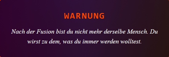 Warnungg Warnung ungewöhnliche Fragen