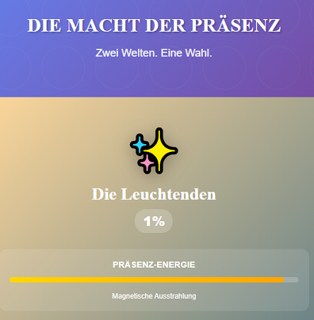 Präsenzz Bühnenpräsenz Übungen Macht der Präsenz
