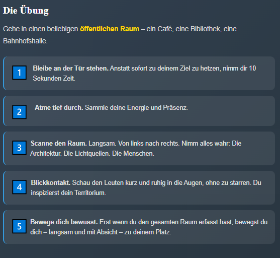 Übungg Übung Bühnenpräsenz Übungen