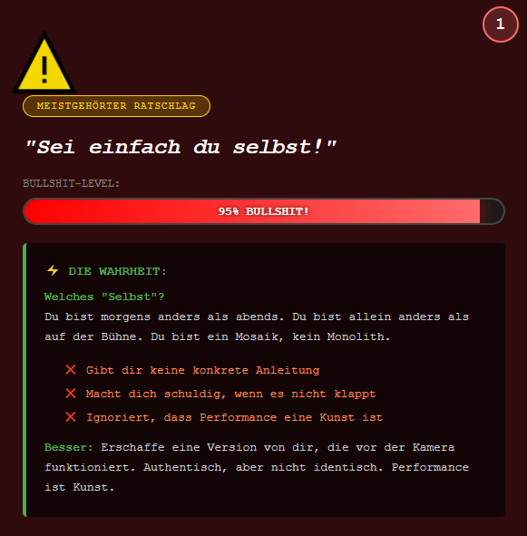 Angst vor Kamera überwinden Bullshit1