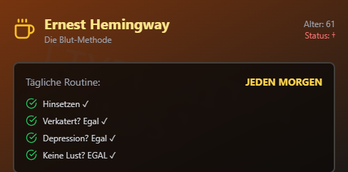 Lyrik schreiben Hemingway