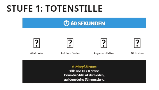 Stufe 1 Stimmtraining