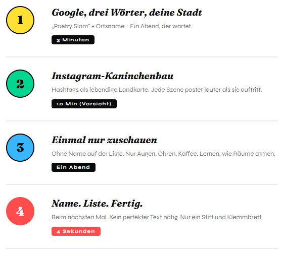 4 Punkte Offene Liste Poetry Slam