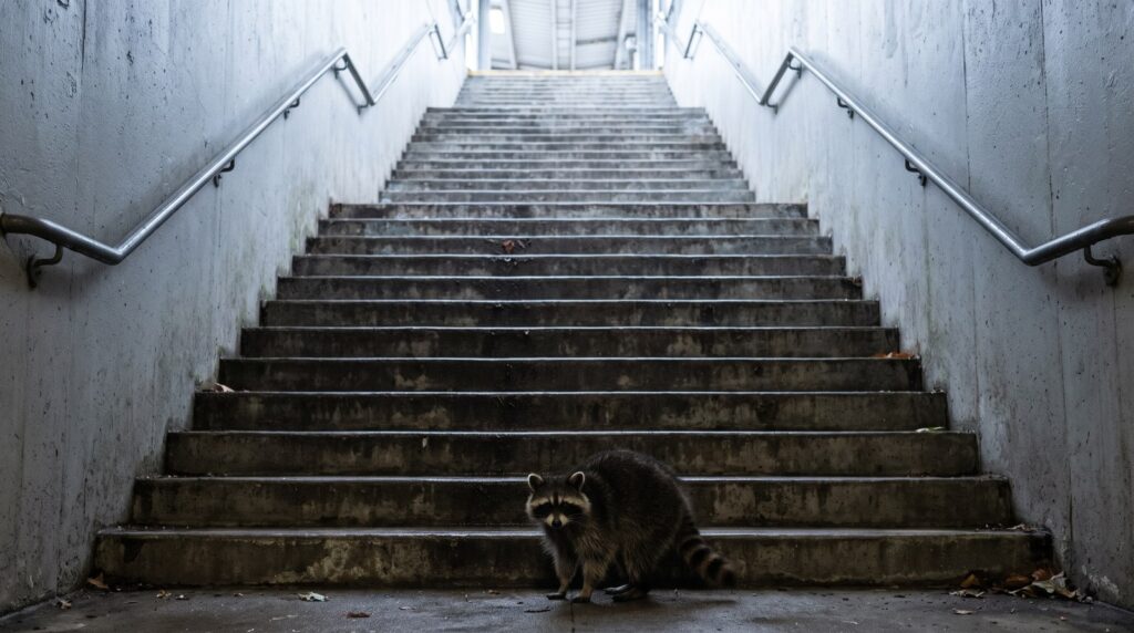 Treppe schnell genommen, Aufzug 214 Tage kaputt