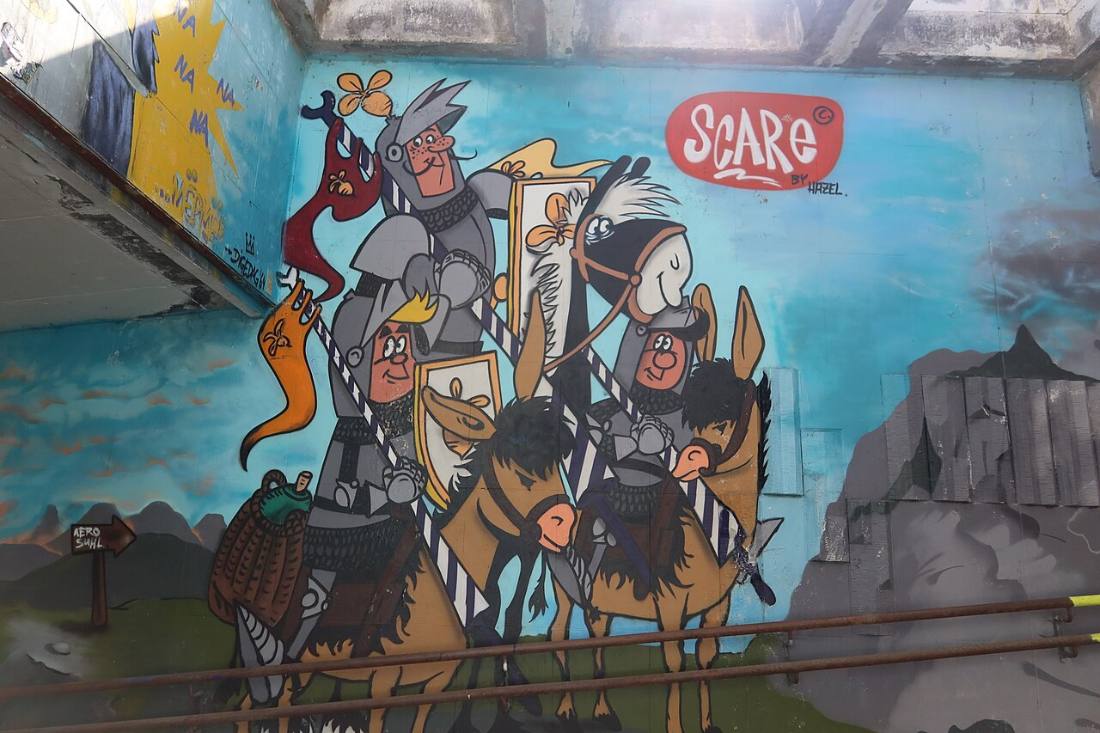 Graffiti in der Unterführung Am Bahnhof Suhl 2024-08-17