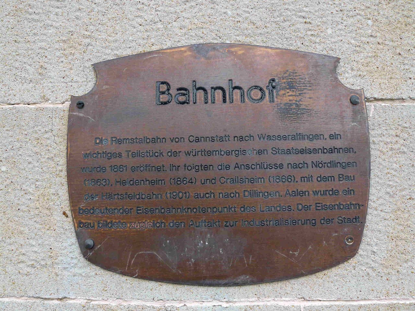 Aalen Bahnhof Schild