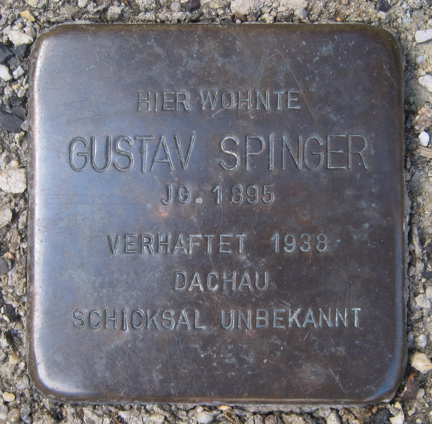 Amberg StolpersteinGustavSpinger1 Bubo