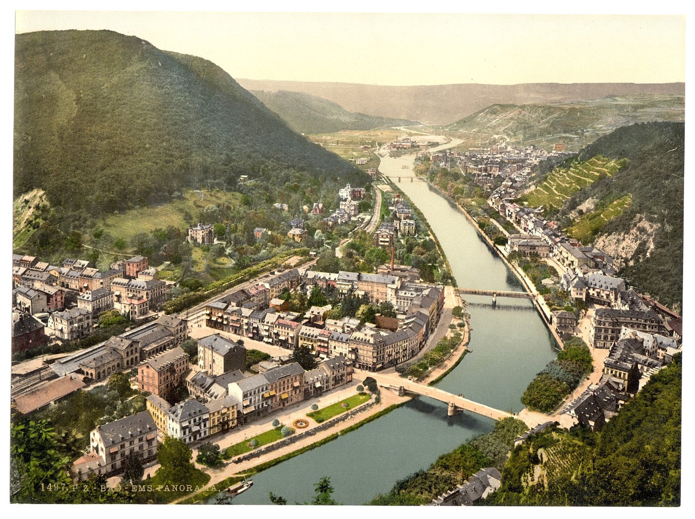 Panorama, Ems (i.e., Bad Ems), the Rhine, Germany LCCN