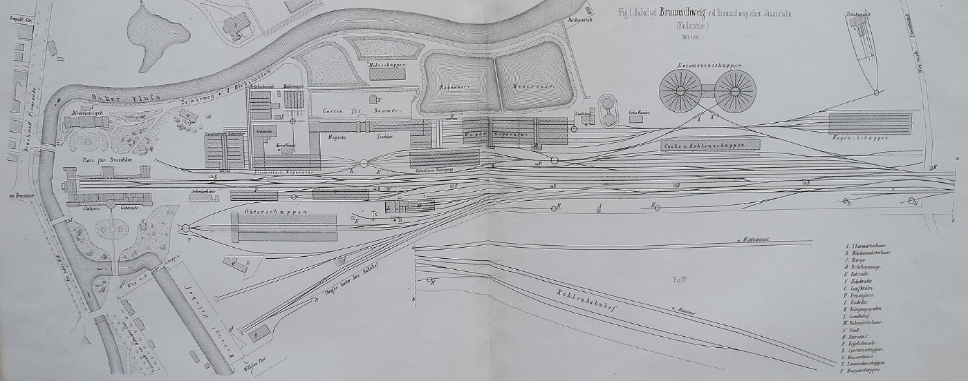 Gleisplan Braunschweig Alter Bahnhof 1870