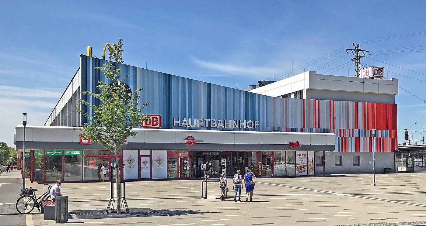 Hauptbahnhof Cottbus Vorplatz Juni 2020