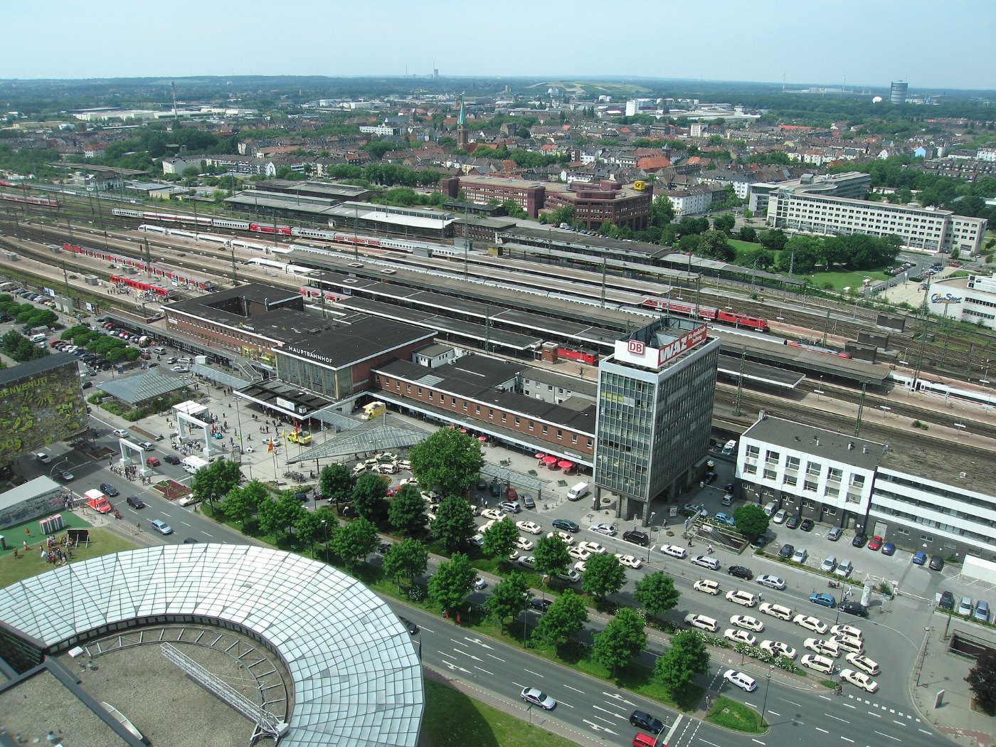 Dortmunder Hauptbahnhof von oben gesehen