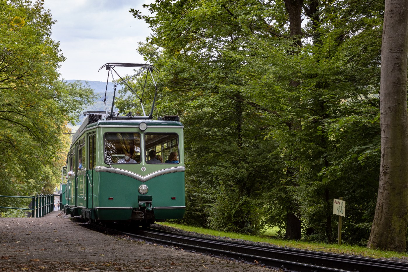 Zug der Drachenfelsbahn im Siebengebirge