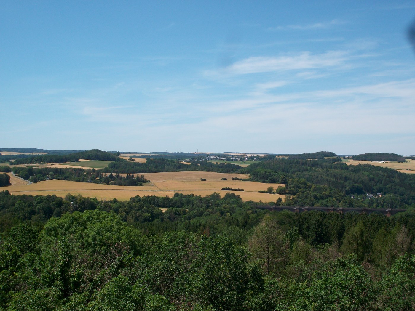 Blick vom Mosenturm zur Elstertalbrücke