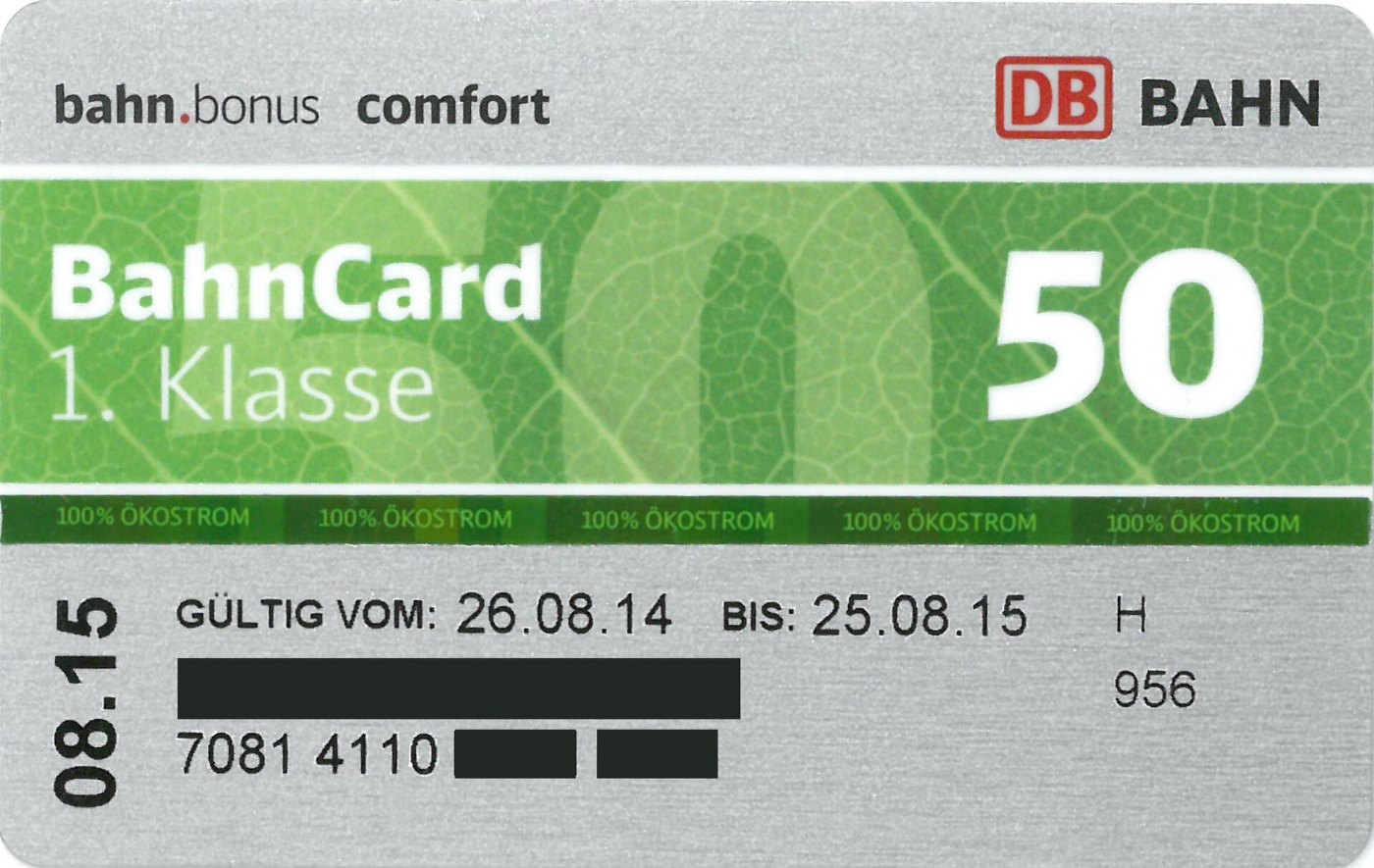BahnCard Erste Klasse comfort Ökostrom