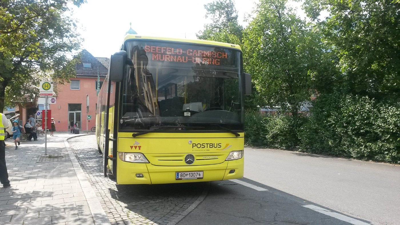 SEV Haltestelle Garmisch Partenkirchen SEV Bus B in Fahrtrichtung Münche