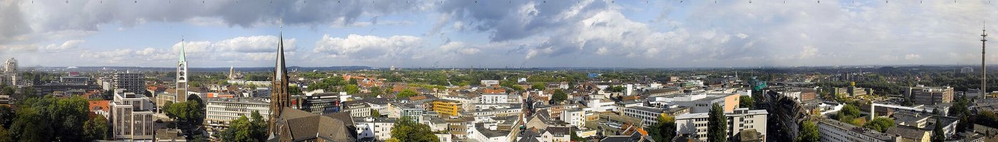 Gelsenkirchen Altstadt banner Panorama over city