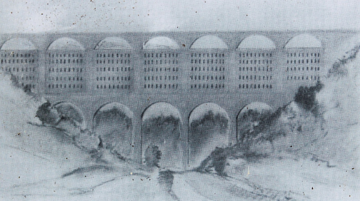 Historischer Entwurf der Göltzschtalbrücke
