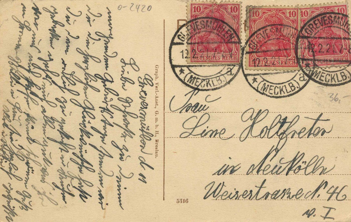 Grevesmühlen, Mecklenburg Vorpommern Bahnhof (back) (Zeno Ansichtskarten