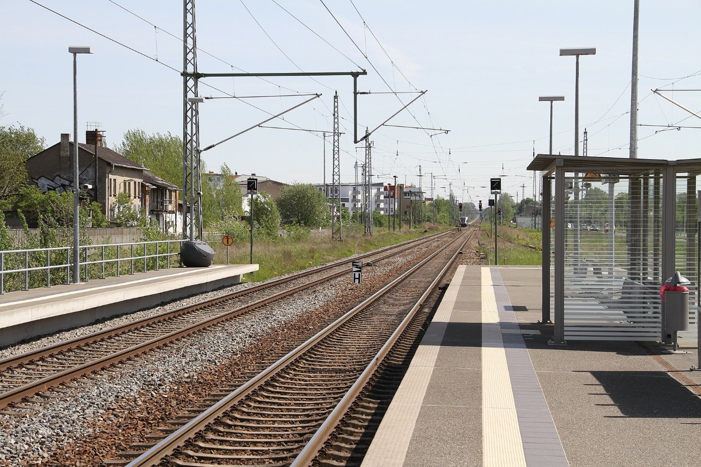 Bahnhof Greifswald Blick nach Sueden