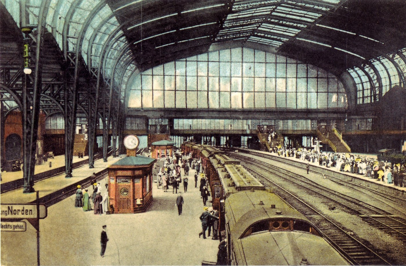 Historische Aufnahme des Hamburger Hauptbahnhofs um 1906