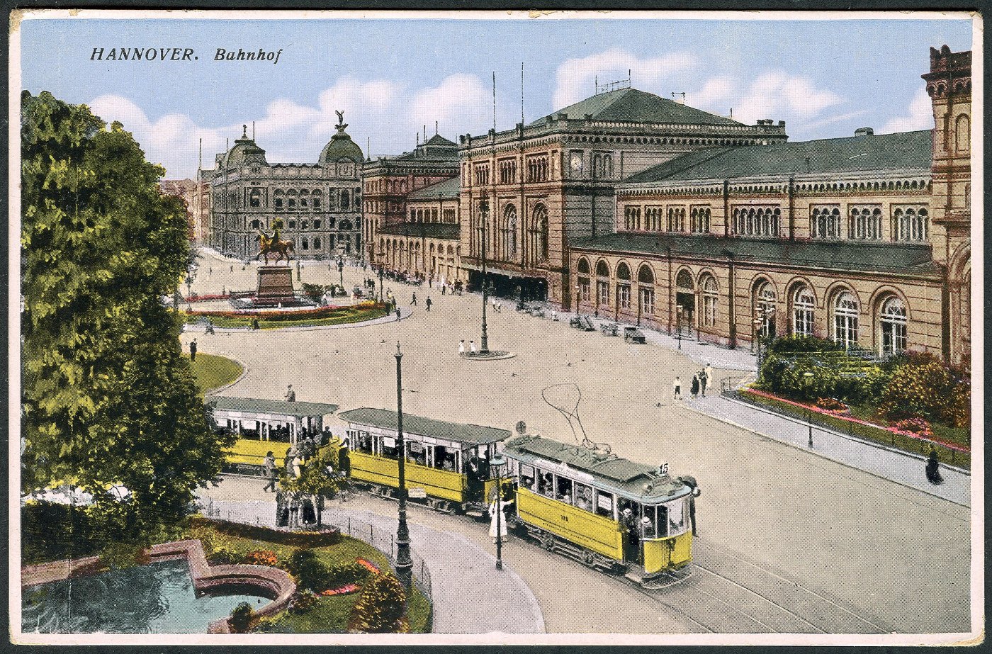 Bartels & Kasten AK 34002 Hannover. Bahnhof, Bildseite Straßenbahn Ernst