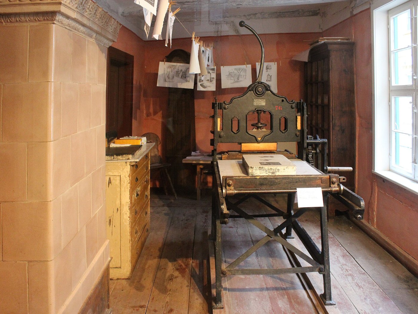 Haldensleben, Museum, Lithografiepresse