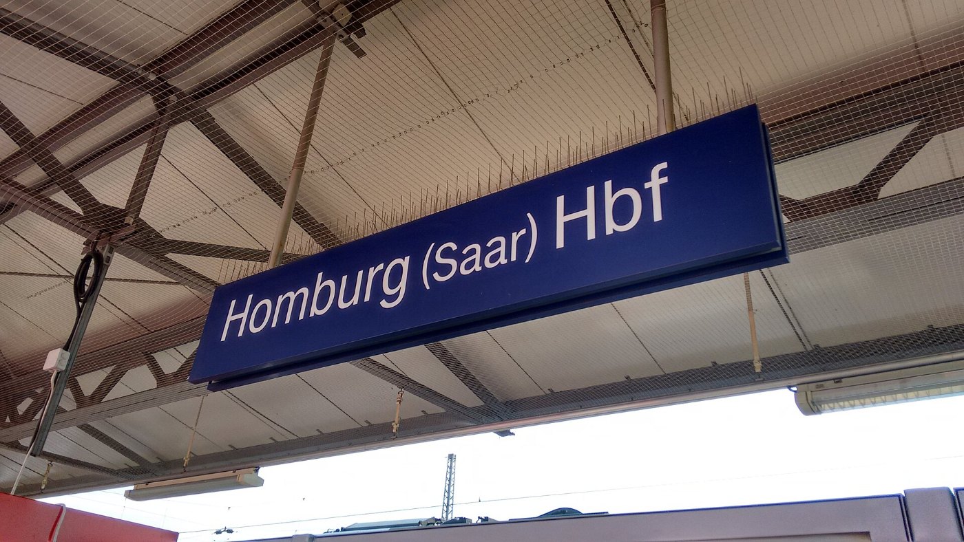 Bahnhofsschild Homburg
