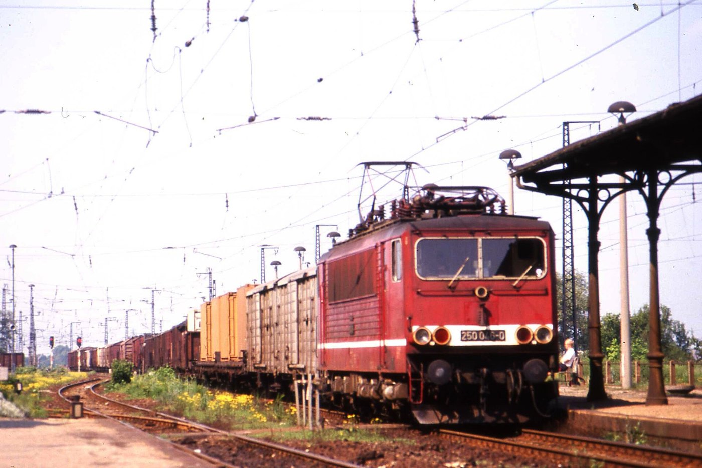 DR Baureihe 250 046 0 at Calbe Ost May 1990
