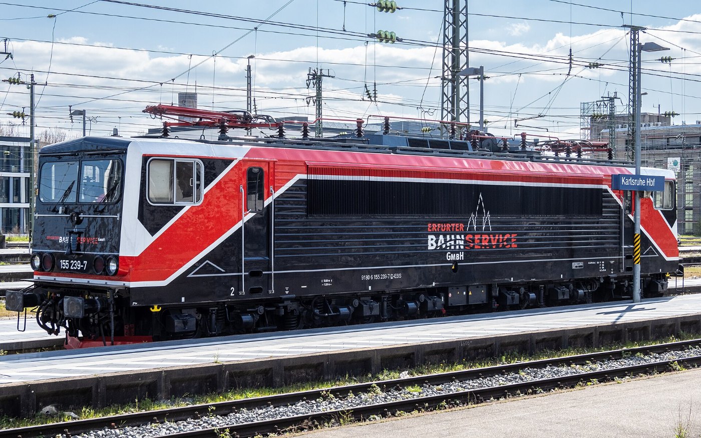 155 239 7 der Erfurter Bahnservice GmbH in Karlsruhe (2023)
