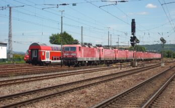 Eleven retired DB class 143 engines at the Trier railyard in July 2016