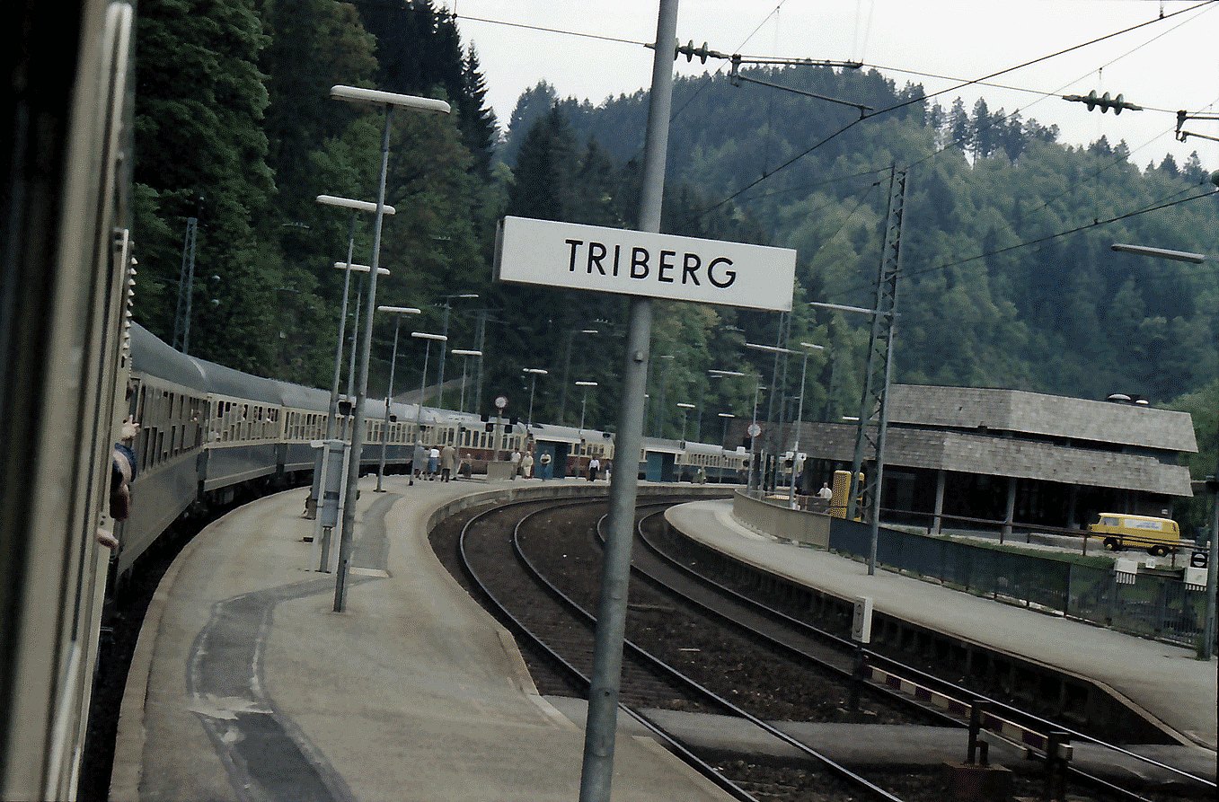 Triberg 1. FD Zug auf der Schwarzwaldbahn (am Bahnhof Triberg) LABW Staa