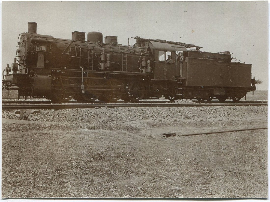Preußische Militär Eisenbahn Lokomotive G 8 Nummer 4918 in Frankreich im