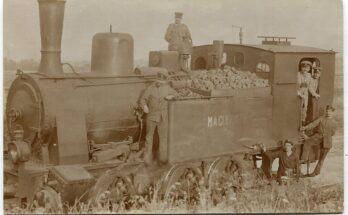 Deutsche Militär Eisenbahn Lokomotive mit Beschriftung im 1.WK (vorderes