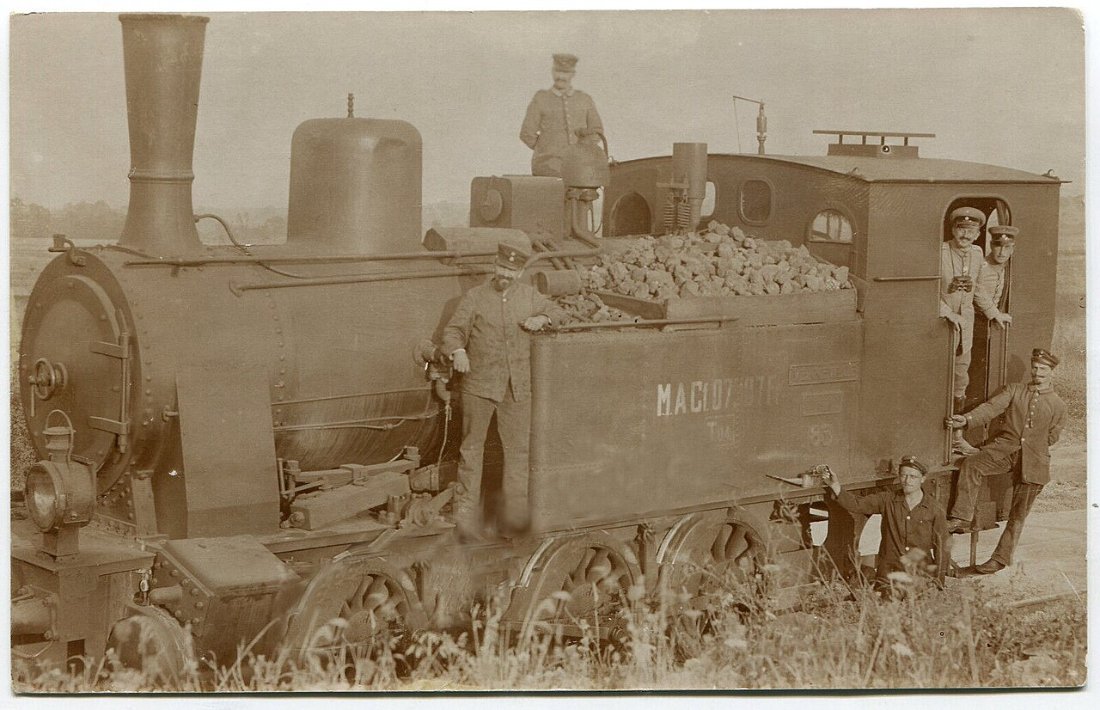 Deutsche Militär Eisenbahn Lokomotive mit Beschriftung im 1.WK (vorderes