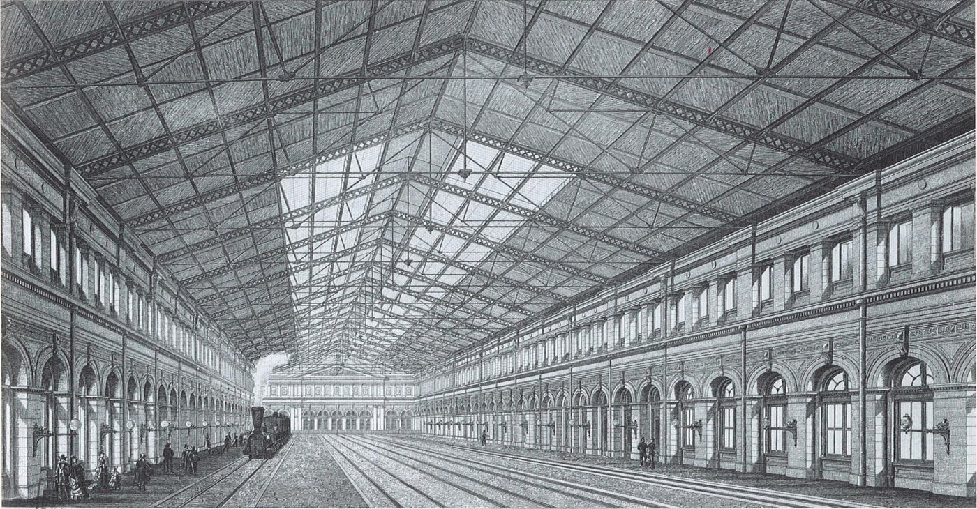 Suedbahnhof Bahnhofshalle 1874