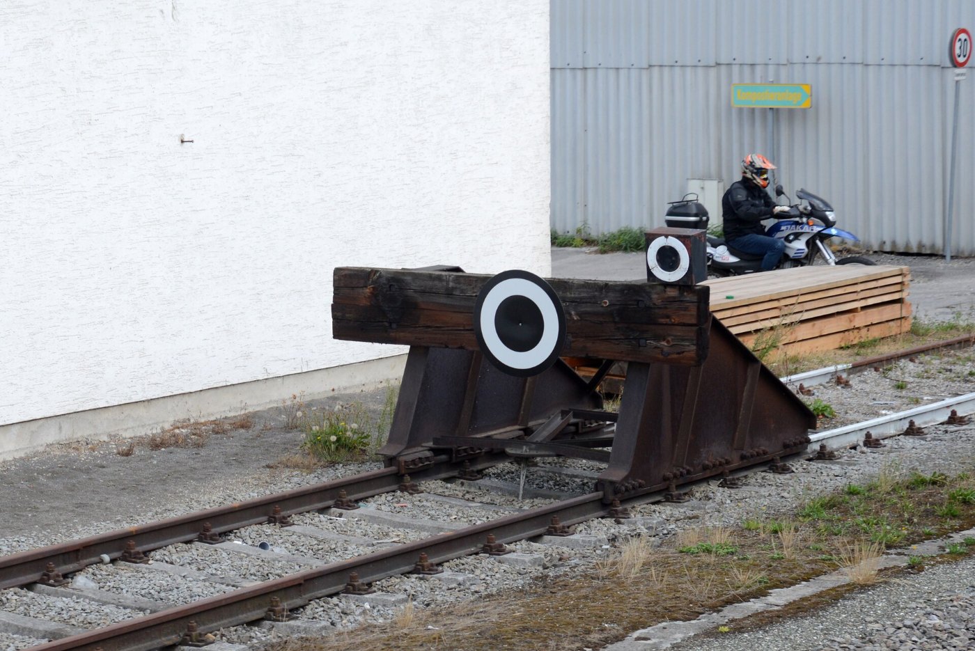Bahnhof Freistadt AB Lagerhaus Prellbock