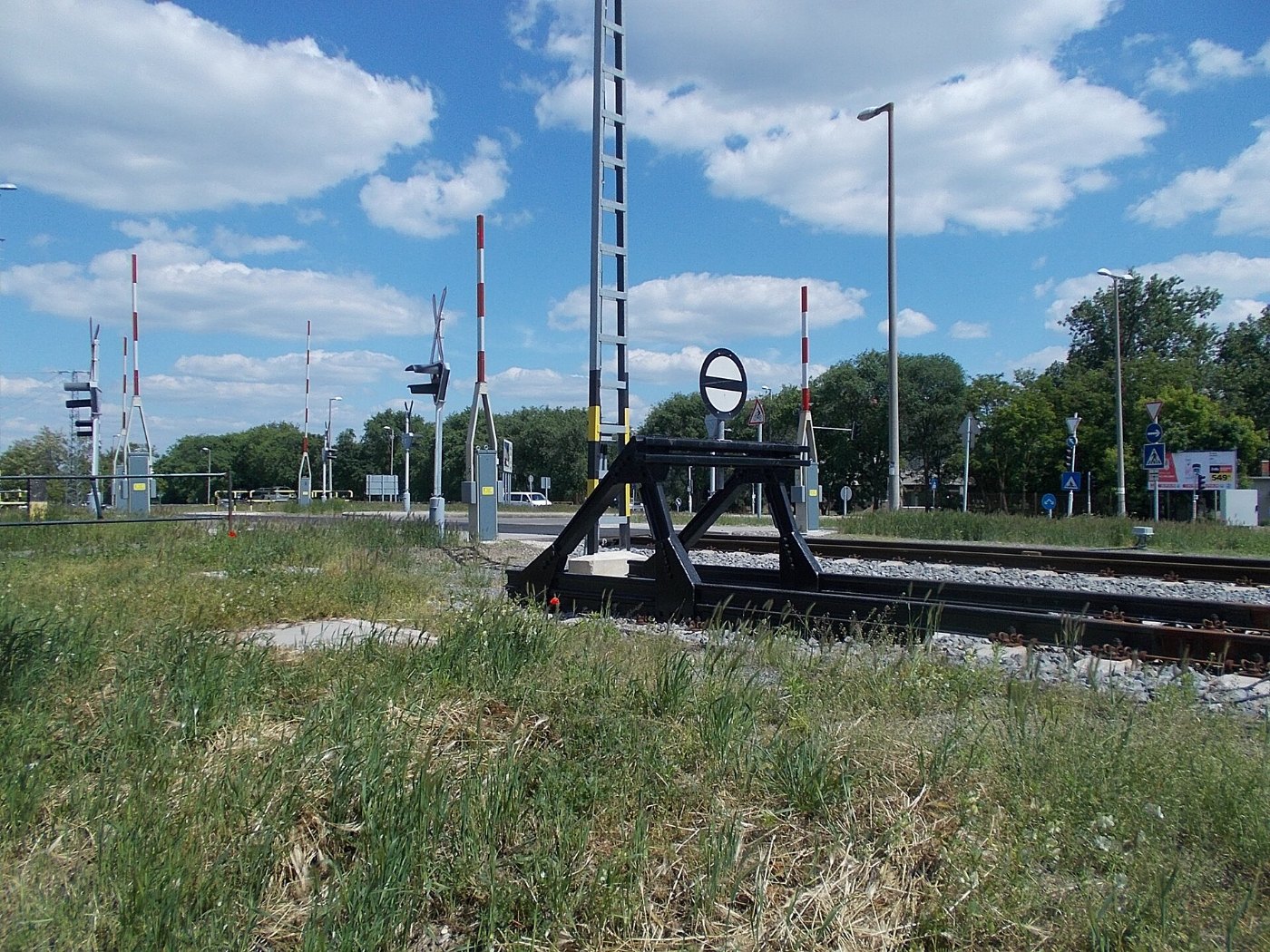 Ady Endre Straße, Straßenbahn Bahn Gleis und Bahnübergang, Prellbock, 20