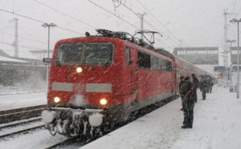 Regionalexpress Bahnhof Gießen Schnee 2010 03 06