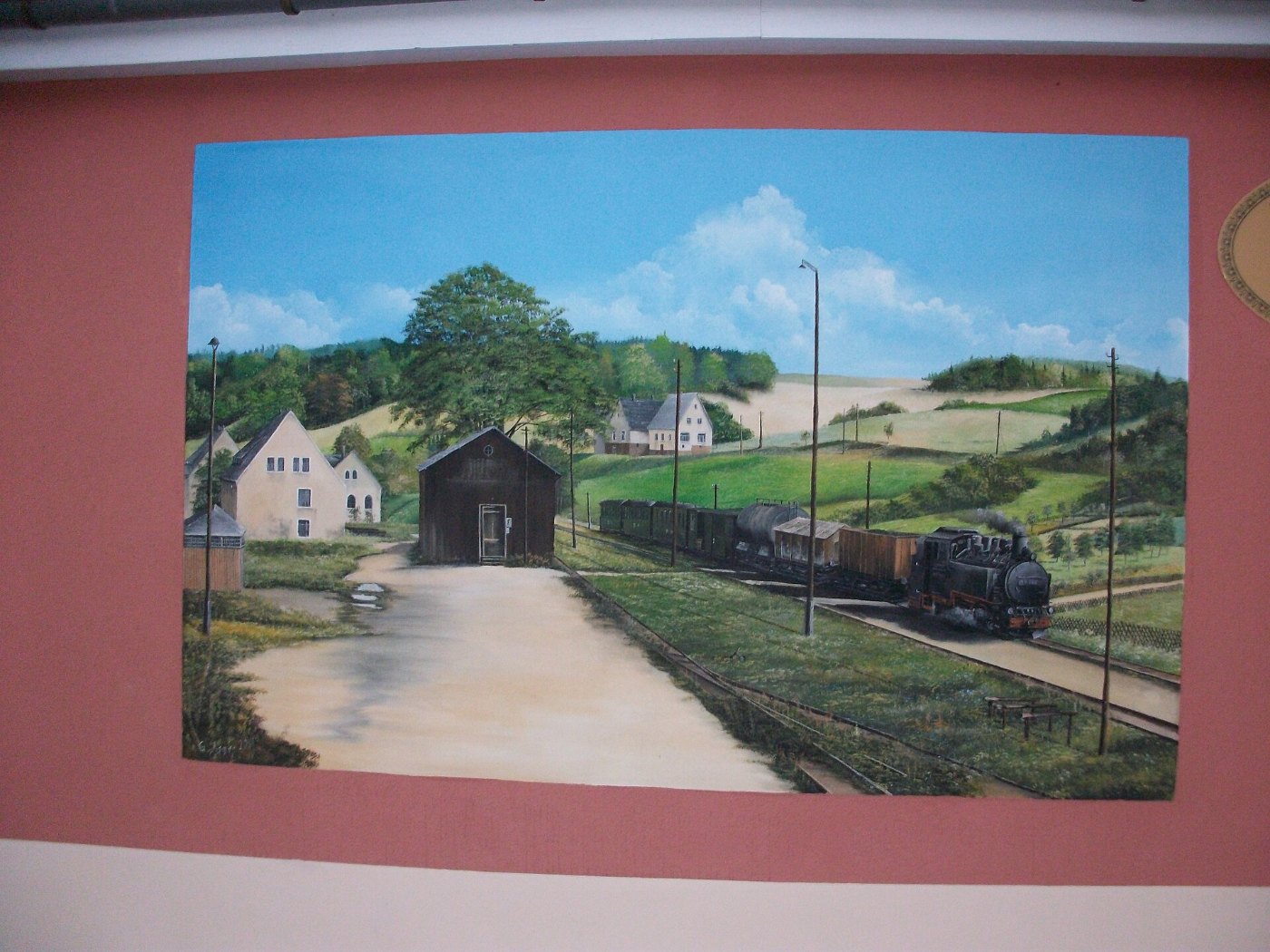 Bahnhof Oberherold, Gemälde am Empfangsgebäude (1)