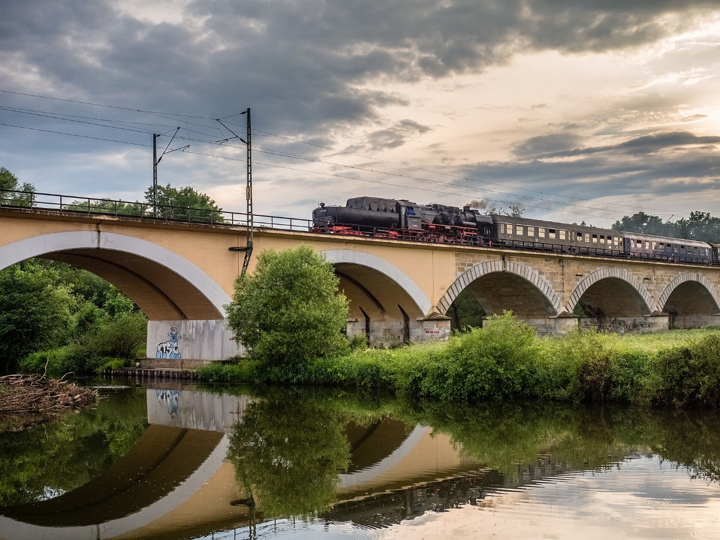 Hallstadt Brücke Dampfeisenbahn RM