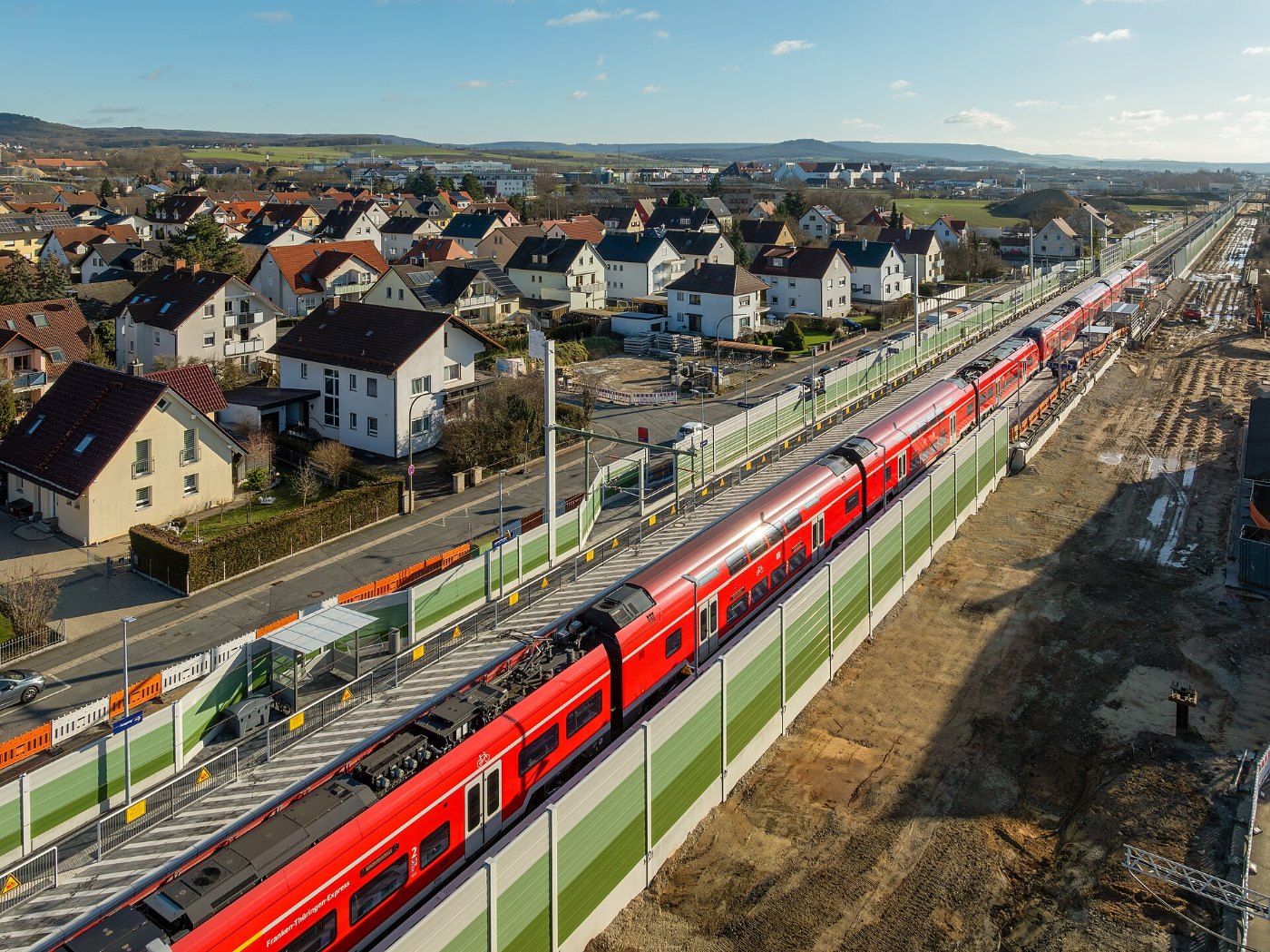 Hirschaid Bahnhof Baustelle Luftbild RM