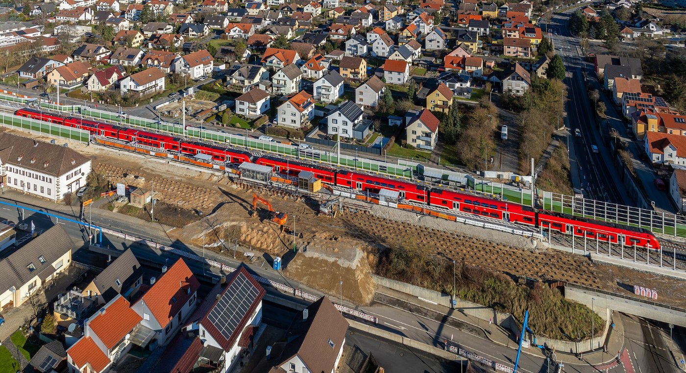 Hirschaid Bahnhof Baustelle Luftbild RM