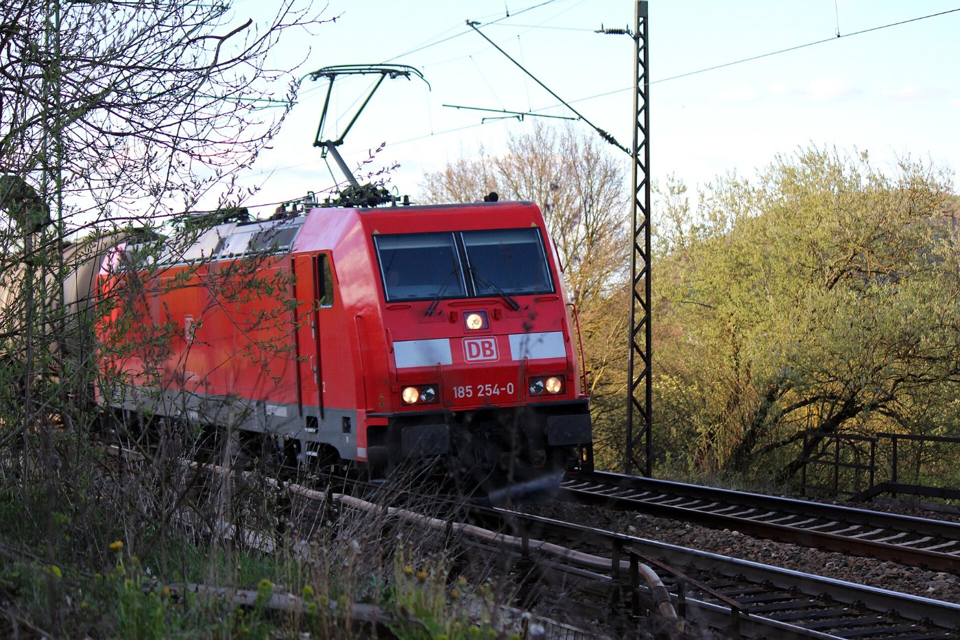 DB BR 185 254 0, Güterzug Freight train (DE) Treuchtlingen 20.04.2014 ()