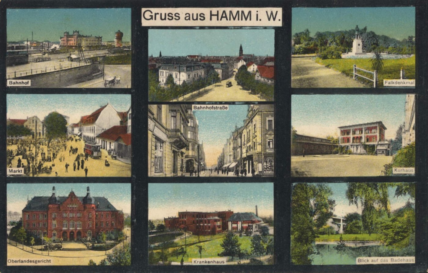 Hamm i. Westf., Nordrhein Westfalen Bahnhof; Falkdenkmal; Kurhaus (Zeno 