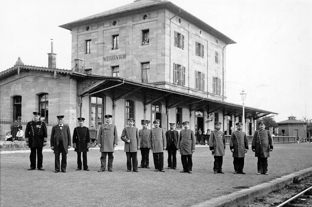 Photo Weißenburg in Bayern Bahnhof um 1905