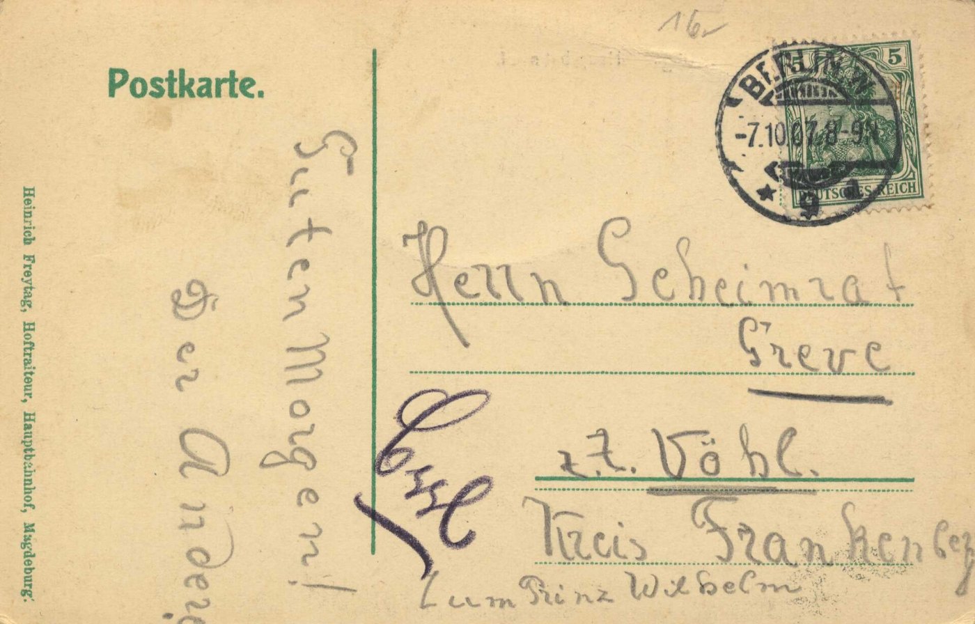 Magdeburg, Sachsen Anhalt Bahnhof (2) (back) (Zeno Ansichtskarten)