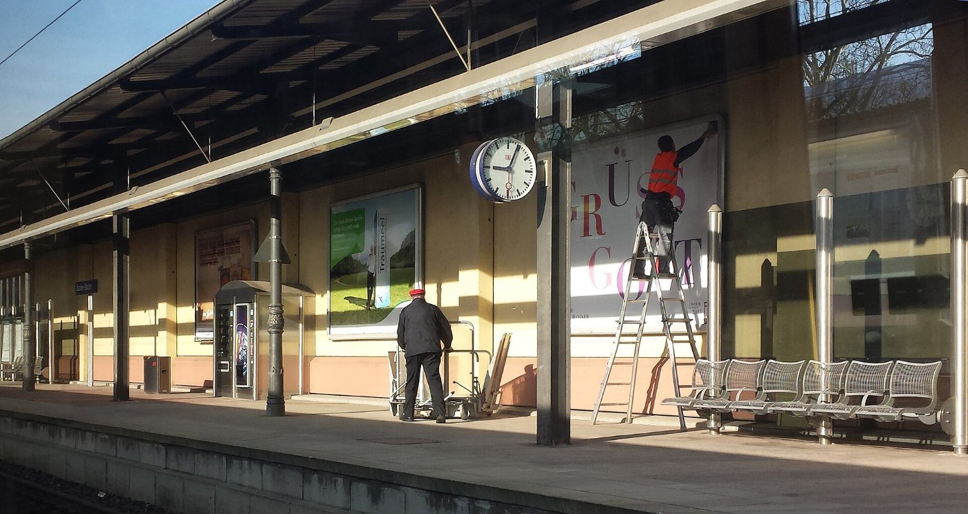 Baden Baden Bahnhof Oos 62 Osterfestspielplakat 2015 gje