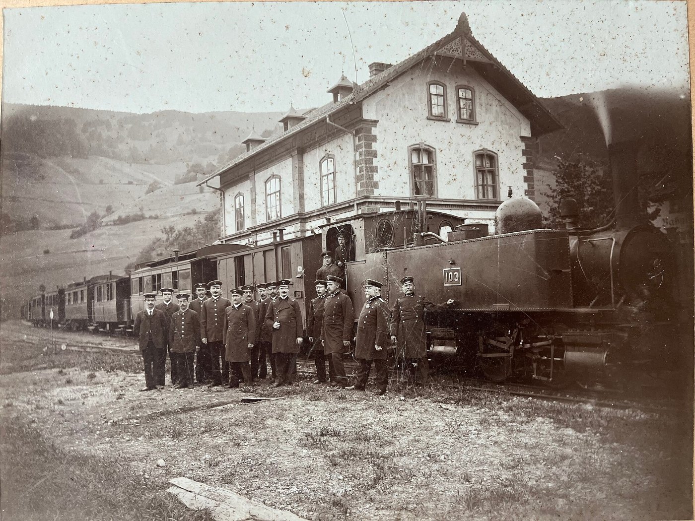 Foto Bahnhof Schönau im Schwarzwald 19 Jh.